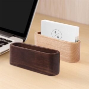 1Pc Wooden Business Card Holders Note Holder Display Device Card Stand